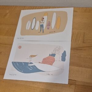 Meg Jacovino Set Of 2 Large Surf Series Post Cards